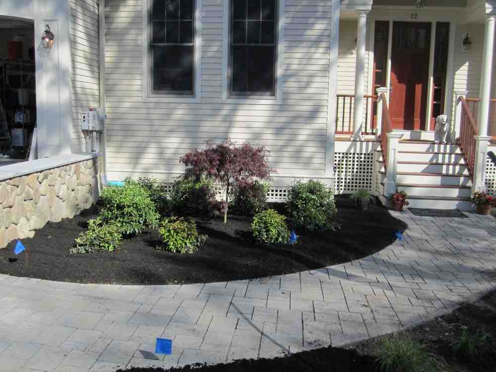 blended yard with hardscape and softscape elements - define hardscaping
