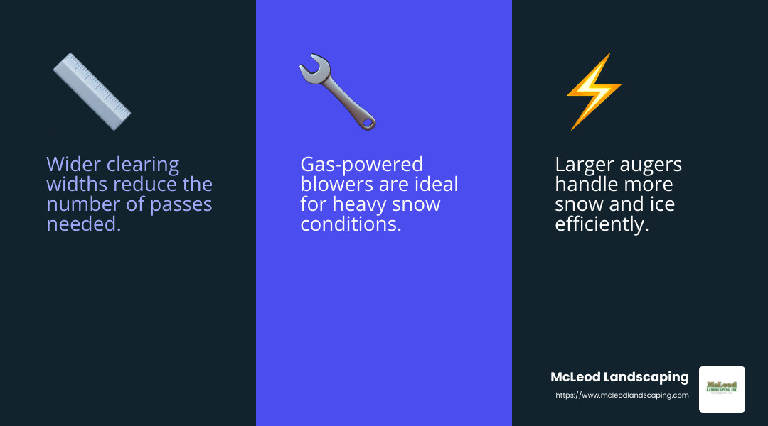 Key Features to Consider in Snow Blowers - commercial snow blowers infographic 3_facts_emoji_blue
