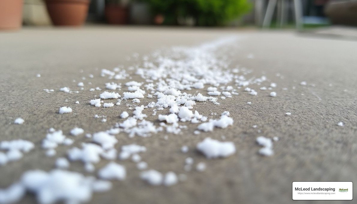 Efflorescence example - hardscape maintenance service