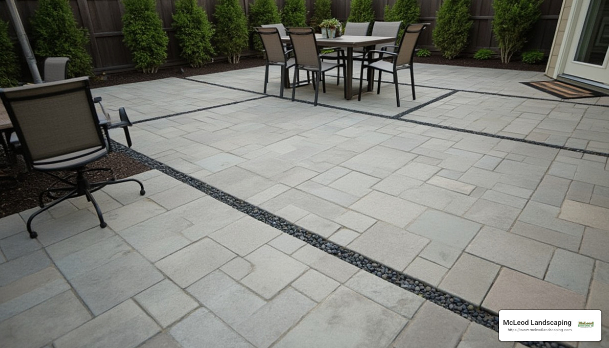 Concrete pavers in a modern patio - paver stones