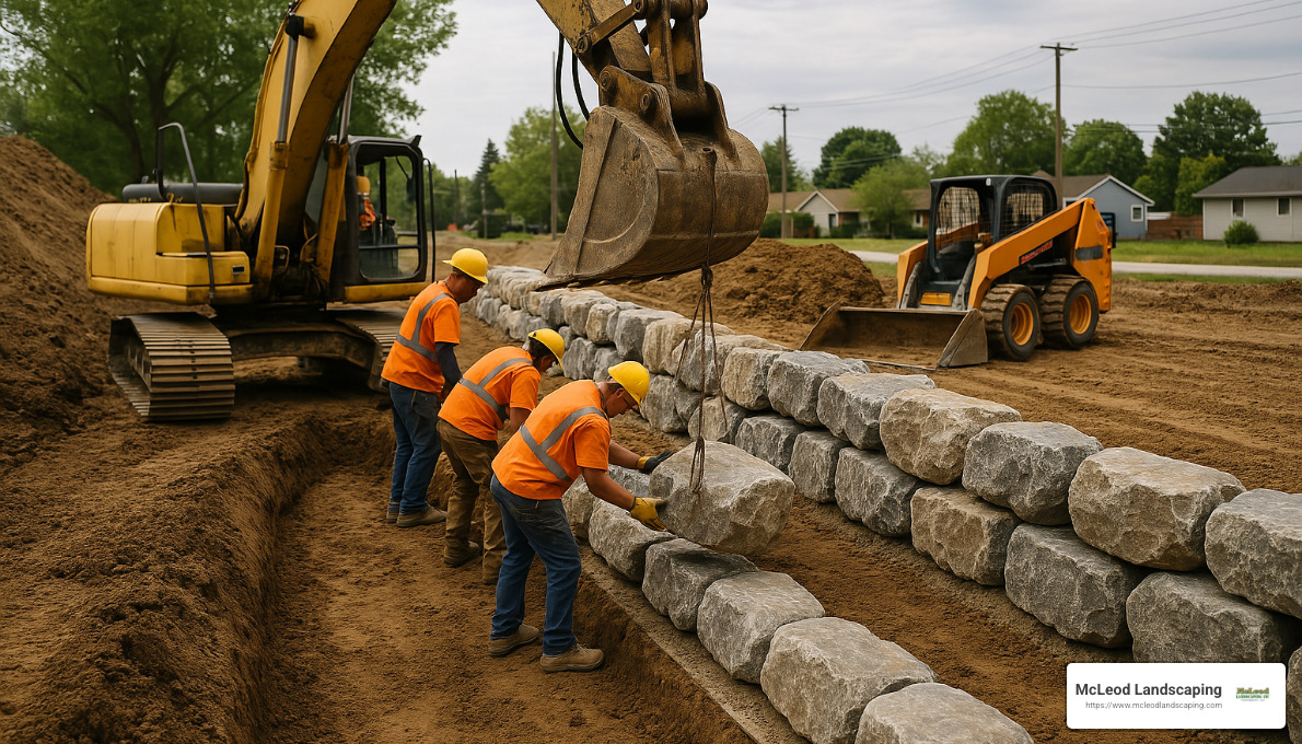 construction process of boulder retaining wall - boulder retaining wall