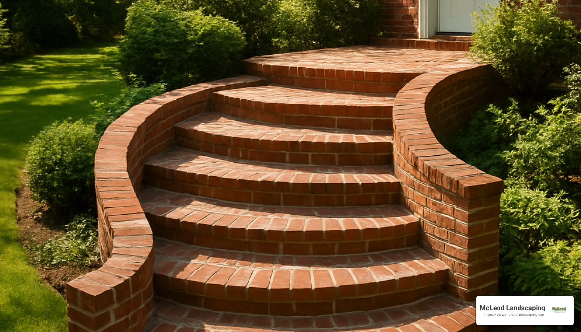 curved brick entry stairs - brick entry stairs